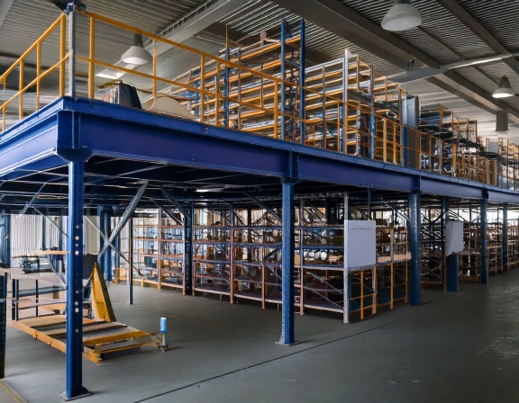 mezzanine de stockage industrielle sur 1 niveau